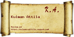 Kulman Attila névjegykártya