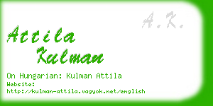 attila kulman business card